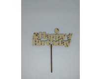 Топер Happy Birthday. 18*16см. 5шт/уп.