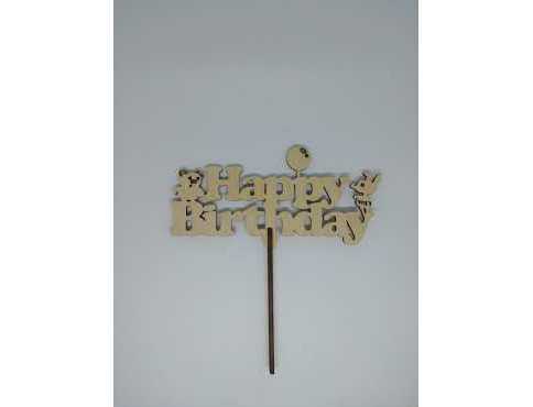 Топер Happy Birthday. 18*16см. 5шт/уп.