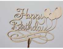 Топер Happy Birthday. 17,5 х 20 см. 5шт/уп.