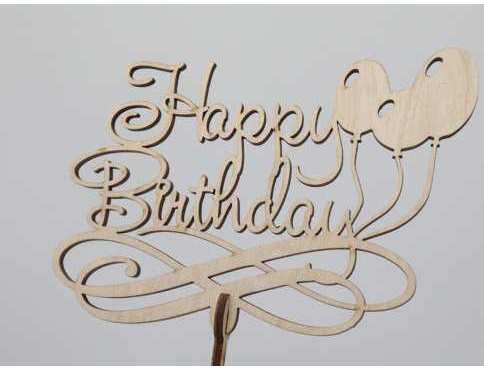 Топер Happy Birthday. 17,5 х 20 см. 5шт/уп.