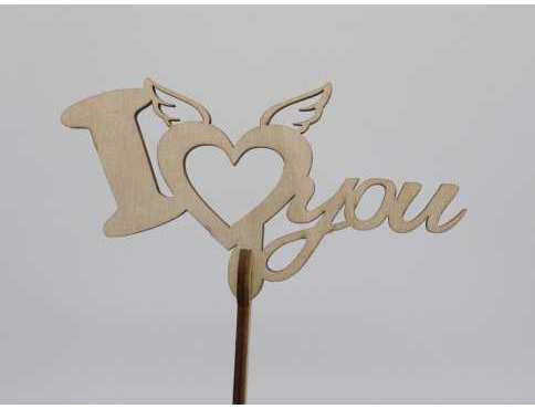 Топер I Love You. 15,5 х 13 см. 5шт/уп.