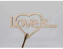 Топер Love is.... 17 х 14 см. 5шт/уп.