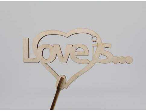 Топер Love is.... 17 х 14 см. 5шт/уп.