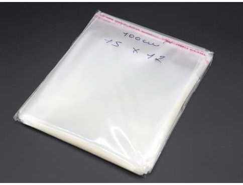 Поліпропіленовий пакет для упаковки з липкою клейкою стрічкою 15х12см 25мкм 100шт/уп у закритому вигляді - 11х12см Поліпропіленовий пакет для упаковки з липкою клейкою стрічкою 15х12см 25мкм 100шт/уп у закритому вигляді - 11х12см