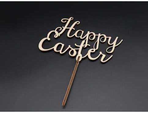 Дерев'яні заготовки з фанери. Топер. Happy Easter. 16х19 см