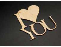 Дерев'яні заготовки з фанери. I LOVE YOU. 12х12см