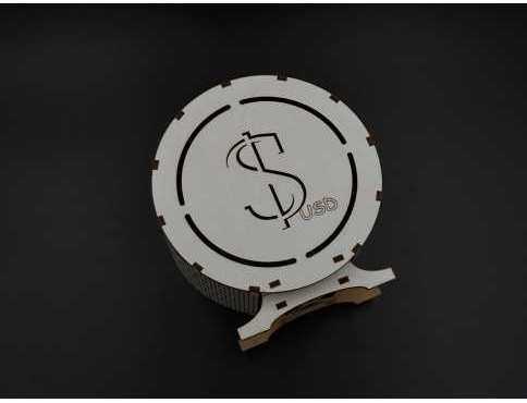Копілка сімейний бюджет USD.Колір білий. 14х8см